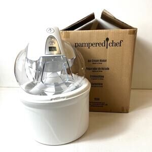 Pampered Chef Electric Ice Cream Maker 1 Qt Compact Machine #1534 Open Box New